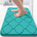 OLANLY Memory Foam Bath Mat Rug 24x16, Ultra Soft and Absorbent Bathroom Rugs, Non-Slip, Comfortable, Machine Washable Bath Carpet for Bathroom Floor, Tub, Shower and Home Decor Accessories, Teal