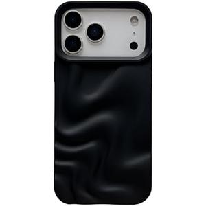 Caseative Water Ripple Pattern Wave Compatible with iPhone Case (Black,iPhone 17 Pro)