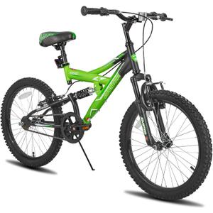 JOYSTAR 20 Inch Kids' Bike for Boys Girls Ages 7-13 Years Old, Dual-Suspension Kids Mountain Bike with Dual Handbrake & Kickstand, Multiple Colors (Green)