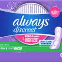 Always Discreet Incontinence Panty Liners for Women with Bladder Leaks, Size 2, Very Light Absorbency, Long Length, Up to 100% Bladder Leak Protection 64 CT