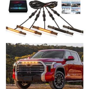 LED Grille Lights for 2022 2023 2024 2025 Toyota Tundra Accessories Raptor Lights fit SR SR5 Limited OEM Grill Warning Lamp (Yellow)