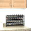 SpaceAid Spice Rack Organizer with 32 Spice Jars, 386 Spice Labels, Chalk Marker and Funnel Set for Cabinet, Countertop, Pantry, Cupboard or Door & Wall Mount - 32 Jars, 15.3" W 10.8" H, Black