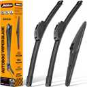 AUTOBOO 28"+14" Windshield Wipers with 8" Rear Wiper Blade Replacement for Toyota Prius C 2012 2013 2014 2015 2016 2017 2018 2019 -Original Factory Quality (Pack of 3)