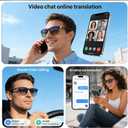 AI Smart Wireless Bluetooth Translation Glasses for Men/Women with Speakers/Bluetooth&140+ Languages Translation Sports/Travel/Drive/Busniess (MK3+AI+Color Change Lenses+Black+Adjustable)