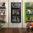 Minifigure Display Cases - Acrylic Boxes for displaying Minifigs, Action Figures, Collectibles, Pops, Brick People, and Building Block Toys. Stackable and Wall Mountable, Dust-Proof, 4 Pack Gift Set