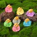 10 x 14 PCS Easter Mini Rabbits Bulk Resin Bunny Figurines for Miniature Landscape Garden Aquarium Potted Accessories Home Prank Game Dollhouse Decor