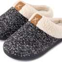 ULTRAIDEAS Women's Indoor Bedroom Slipper with Memory Foam, Gift for Women, Wool-Like House Shoe with Anti-Skid Rubber Sole for Ladies (5-6)