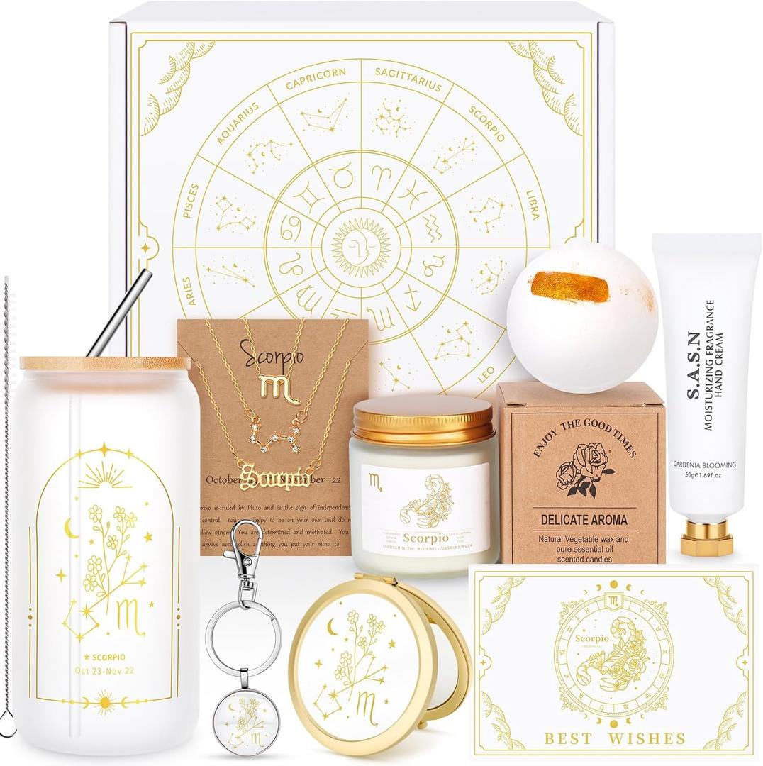 Scorpio Birthday Gifts for Women-Scorpio Zodiac Gifts for Women, Mom, Wife, Self Care Package,Get Well Soon, Thinking of You, Mother's Day Baskets Birthday Astrological Baskets