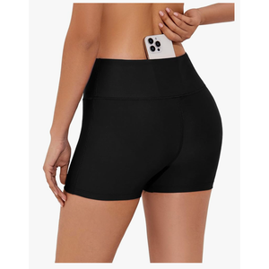 Tournesol Women's 3" Swim Shorts High Waisted Bathing Suit Bottoms Seamless Board Shorts UPF50+ Boyshorts with Pockets 160
