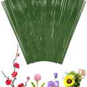 100 PCS 18 Gauge Green Floral Wire Stems for Artificial Flower Making,Flexible Paddle Wires for Crafts Festival Flowers,Garland and Floral Arrangements,Florist Wire,Flower Wires for Crafts