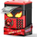 Wrystte Spider Piggy Bank for Kids,Electronic Money Box with Fingerprint,Mini ATM Safe Money Saving Box,Kids Toys for Age 4 5 6 7 8,Christmas Birthday Gifts for 9 10 11 12 Year Old Boys Girls(Black)