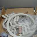 karlott Farmhouse End Table, 18.5'' French Country Round Side Table, Distressed Tray Top Side Table with Curved Motif Frame Base for Boho, End Tables Living Room, Bedroom, Small Space, Easy Assembly (White)