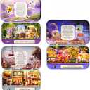 MAGQOO 3D Wooden Dollhouse Miniature DIY Doll House Kit with Furniture,1:100 DIY Box Theater Kit(Pack of 3)