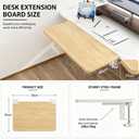 Desk Extender , 25.98'' x 9.84 '' Foldable Table Extension Folding Wall Table Keyboard Extender for Desk Clamp-on Shelf for Dorm Bunk, Office, Kitchen Bar, additional storage platforms (White)