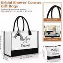 Zubebe 3 Pcs Bride Gifts for Bachelorette Party Bridal Shower Wedding Gift Set Include Glass Cup Canvas Tote Bag Makeup Bag