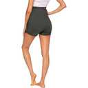 LOKTENPIE Women's Maternity Shorts Over Belly Workout Running Casual Summer Pregnancy Shorts(Dusty Gray, Large)