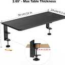 Desk Extender, 22-inch Clamp-On Desk Shelf, Height-Adjustable Desktop Shelf Organizer for Monitors Office and Gaming Accessories, Arm Support Table Extension, 44lbs Heavy Duty, Black