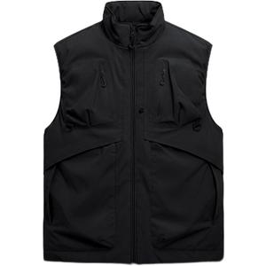 Men's Outerwear Vests Winter Vest Warm Water-Resistant Fleece Lined Mock-Neck Casual Outdoor Sleeveless Jacket (Black, M)