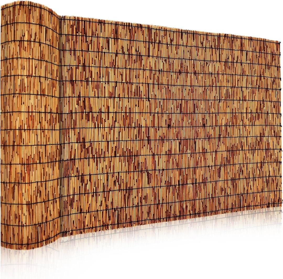 Bamboo Fence,Bamboo Screens Outdoor for Patio,4 Feet High Reed Screen for Privacy Garden Backyard Balcony,4x12FT