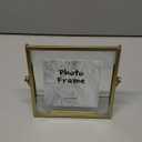 4x4 Floating Picture Frame, Gold Small Photo Frame, Metal Pressed Flowers Desk Picture Frame with Glass, Great for Photos, Gift, Pictures, Wedding, Portraits