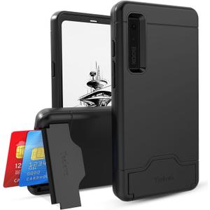 2 x Teelevo Wallet Case for Onyx Boox Palma 6.13", Dual Layer Case with Card Slot Holder and Kickstand for Onyx Boox Palma 6.13" - Black