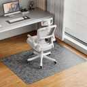 Delamu Office Chair Mat for Hardwood Floor, 35"47" Non-Slip Woven PVC Computer Desk Chair Mat, Heavy Duty Hard Floor Protector for Rolling Chairs, Black White
