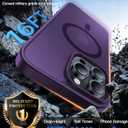 Magnetic for iPhone 16 Pro Case, [Compatible with MagSafe][Military-Grade Drop Protection][Anti-Yellowing]Shockproof Protective Translucent Matte Cover for iPhone 16 Pro Phone Case,Deep Purple