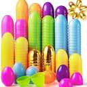 JOYIN 3.15" 144 PCS Plastic Easter Eggs 6 Golden Eggs, Large Empty Eggshells Fillable for Easter Hunt, Parties, Basket Stuffers Filler, Classroom Prize Supplies