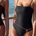 SUUKSESS Women Sexy One Piece Swimsuit Tummy Control Square Neck Bathing Suit (Black, L)