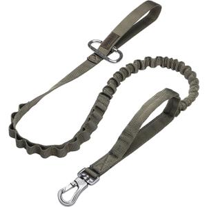 Excellent Elite Spanker Tactical Bungee Dog Leash Military Adjustable Dog Leash Quick Release Elastic Leads Rope with 2 Control Handle(Ranger Green)