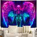 BVBOX Blacklight Tapestry,WingTapestry Glow In The Dark,UV Reactive Black Light Upright Posters Wall Hanging for Bedroom Dorm Living Room Backdrop Decor (wing13, 90L x 70W)