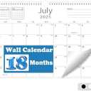 Calendar 2025-2026, Wall Calendar 2025-2026 from July 2025 to December 2026, 14.7"x11.5" 18 Months Wall Hanging Calendar with Thick Paper for Office Home School(White,14.7x11.5 inch) 2 Pack