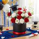 Resurhang Graduation Cap Flower Box with Floral Foam Graduation Hat Gift Box Class of 2026 Grad Candy Flower Table Centerpieces Decorations for Grad Party Favors Ceremony Activities Celebrations