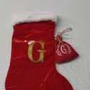 20 Inches Monogram Christmas Stockings Red Velvet with White Super Soft Plush Cuff Embroidered Xmas Stockings Classic Personalized Stocking Decorations for Family Holiday Season Decor(Letter H)