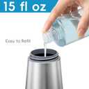 BYUNER Soap Dispenser for Bathroom & Kitchen, 15 fl oz Refillable Soap Dispenser, Brushed Silver Metal Look Countertop Soap Dispenser, Rust-Free Hand Soap & Dish Soap Dispenser