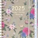 2025 Planner, Weekly & Monthly Planter 2025, Jan. 2025 - Dec. 2025, 12 Monthly Planner for Daily Organizing, Hardcover Calendar Sized 8.5" x 6.1", Pink & Purple Flowers (Style C)