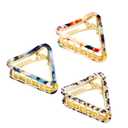 Cobahom 3 Pack Hollow Triangle Hair Clips for Women Girls 2 inch Acetate Hair Jaw Clips No-Slip Hair Clip Hair Styling Accessories for Women Lady (Black and white & Blue)