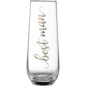 Lillian Rose Gold Best Man Stemless Champagne Glass 8oz