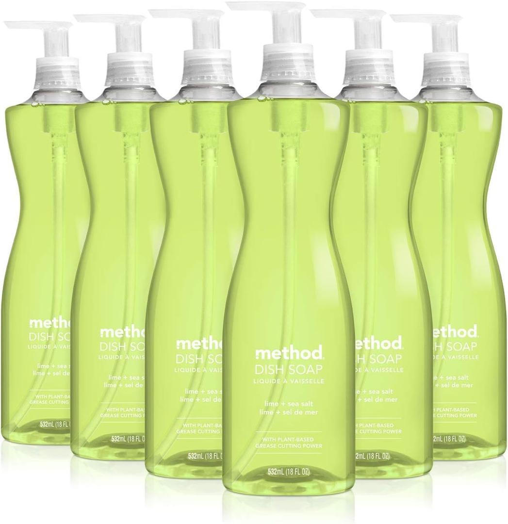 Method Gel Dish Soap, Lime + Sea Salt, Tough on Grease, 18 Fl Oz