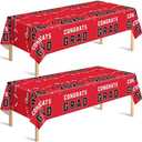 OHOME Graduation Party Decorations 2026 2027- Plastic Red Tablecloth for Graduation Decorations Class of 2026 - Party Favors Supplies Banner,2 Pack, Pack of 7