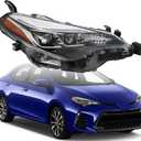 munirater 1-Pack RH Projector Headlight Headlamp Assembly Set Replacement for Corolla SE 2017 2018 2019 Sedan Passenger Side Headlamps