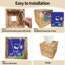 Box Covers Square Compatible with Kleenex-Square Natural Rattan Wicker Tissues Cube Decorative Boxon Table and Barthroom