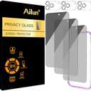 Ailun 3 Pack for iPhone 17 Pro Max Privacy Screen Protector [6.9 inch]+ 3 Pack Camera Lens Protector with Installation Frame,Dynamic Island Compatible,Anti Spy Tempered Glass[9H Hardness]-HD