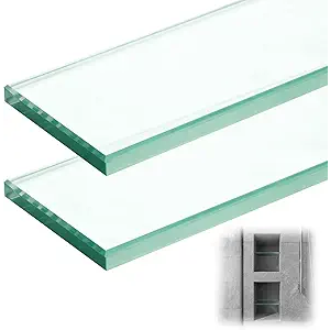 Niche Glass Support Plate 12-3/4"x3-1/8"x3/8" (overall), Pack of 2