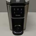 Karosie K Cup Coffee Maker, Hot & Iced Coffee Maker for K Cup and Grounds, 6-14 Oz Brew Sizes, 50oz Removable Tank, Single Cup Coffee Maker with Descaling Reminder, Stainless Steel, Black