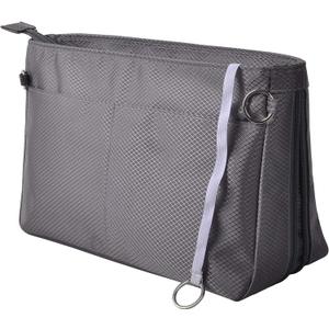 Vercord Expandable Nylon Handbag Purse Organizer Insert Liner Shaper Bag in Bag Dark Grey XLarge