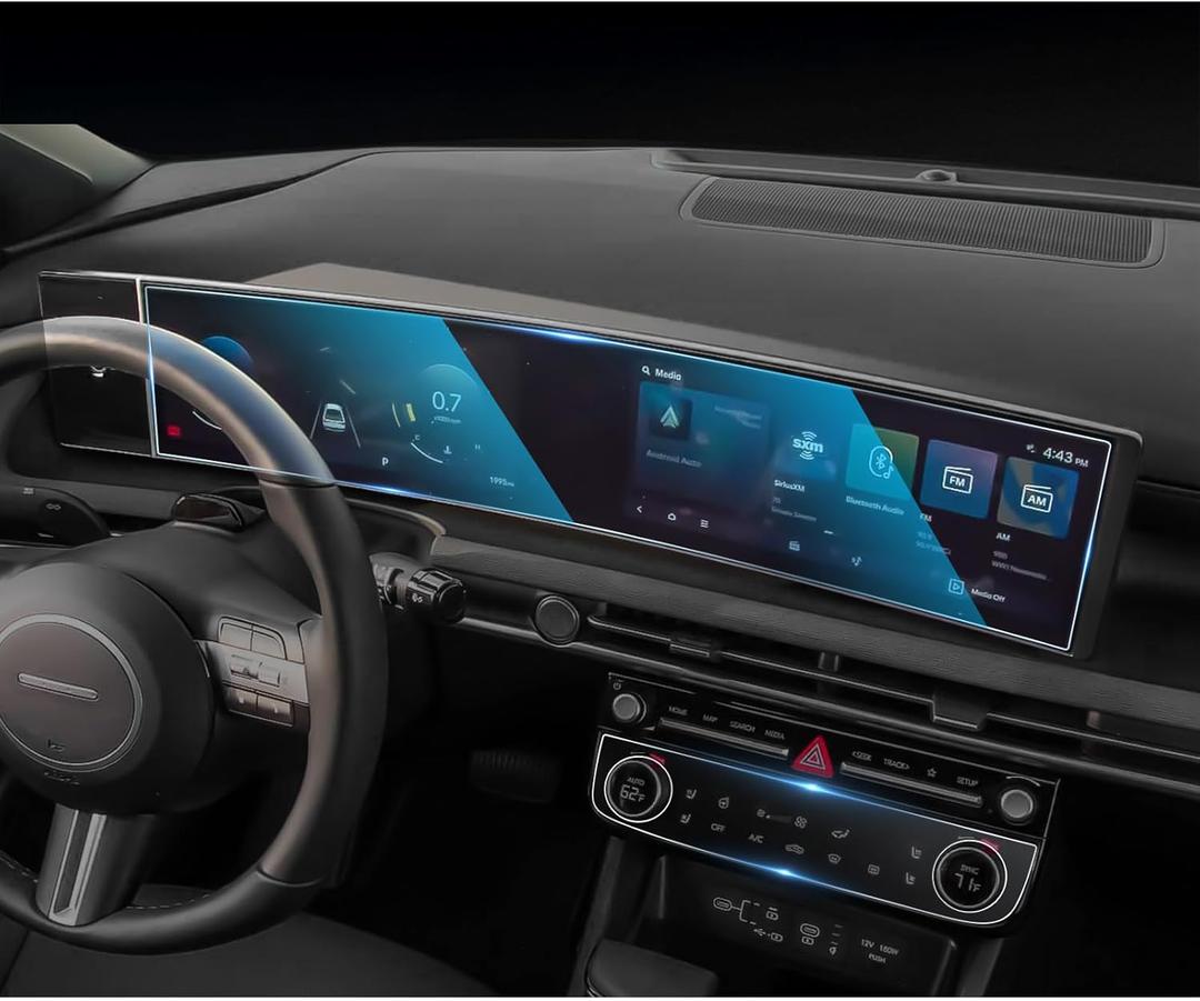 CDEFG For 2025 2026 Hyundai Tucson Screen Protector - 12.3 Inch All-in-One 9H HD Tempered Glass & AC - Tucson (SE, SEL, SEL Convenience, XRT, Limited) Touchscreen Accessories