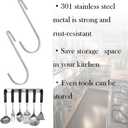 8 pcs, Stainless Steel S Hook Cookware Hooks, Multiple Uses, for Kitchenware, Pots, Utensils, Clothing Bags, Towels, Plants, Tools (8)