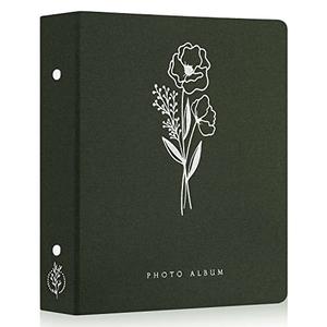 Lanpn Photo Album 4x6 400 Pockets, Linen Photo Albums Holds 400 Vertical Pictures Only Green