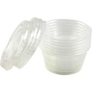 Items 4U! disposable Dressing/Sauce/Jello shot container cups, Clear Plastic, 2 oz, 24 Count